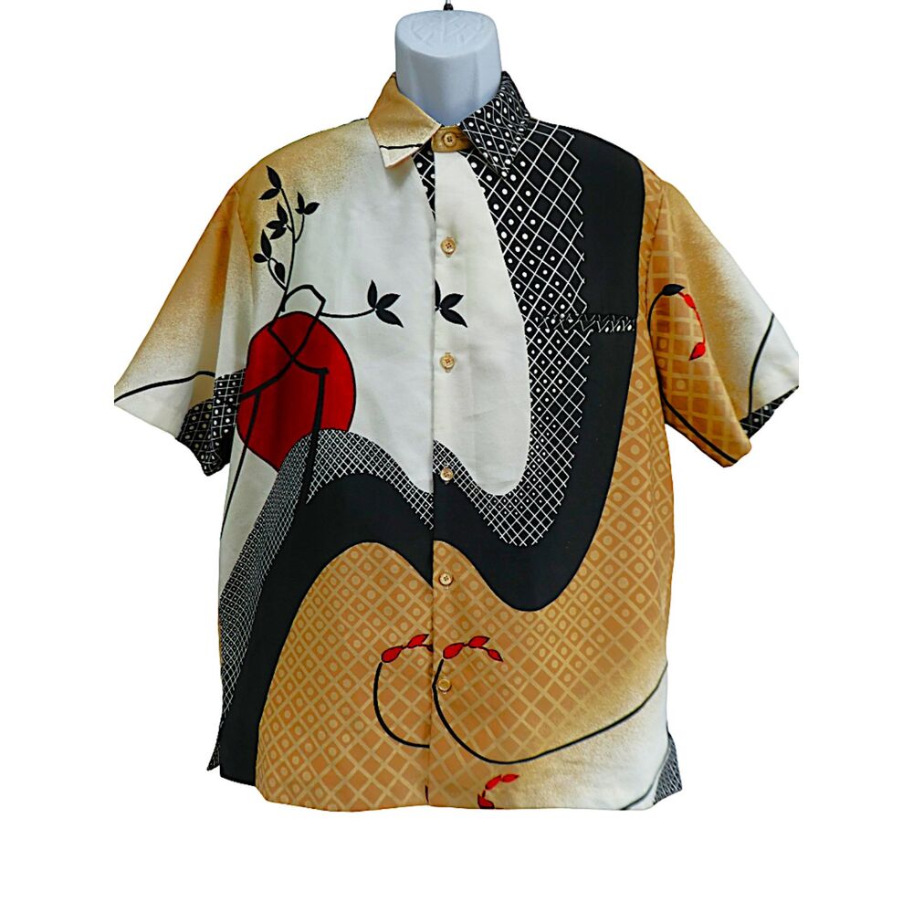 Vintage Tori Richard Short Sleeve Resort Shirt Japanese Inspired Art to Wear